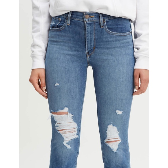 Levi’s 724 High Rise Straight Crop Ripped Jeans - Picture 5 of 7